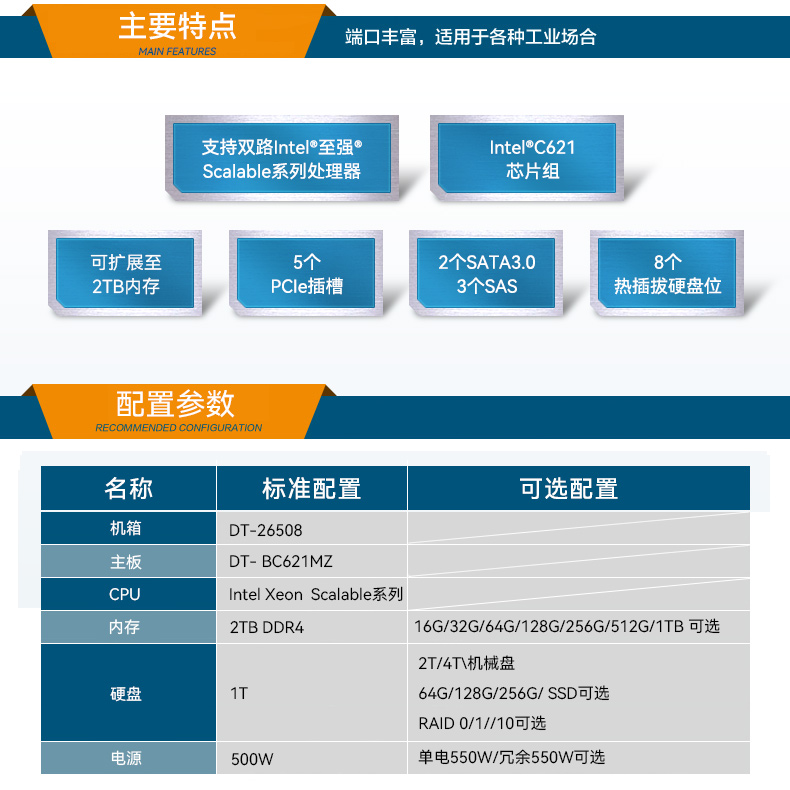 東田工控服務器,至強Scalable系列處理器,5PCIe擴展工業電腦,DT-26508-BC621MZ.jpg